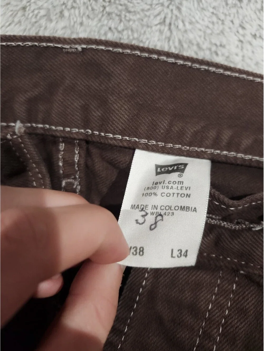 Vintage Men's Y2K Grey Levi's Button Fly 501 Jeans Straight Sz 38x34
